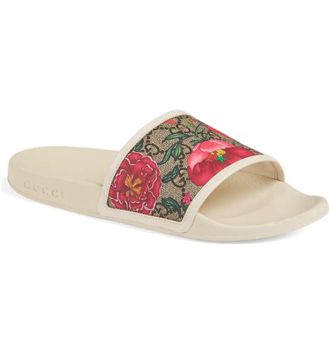 gucci velvet fur slides|gucci floral slides nordstrom.